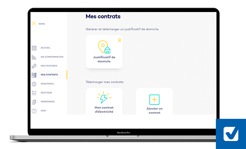 contrats sur l'espace client ilek