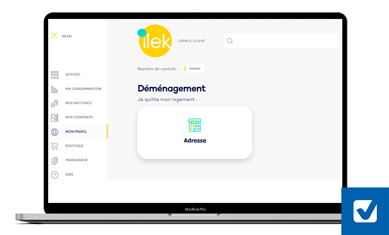 déménagement sur l'espace client ilek