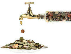 argent coulant d'un robinet